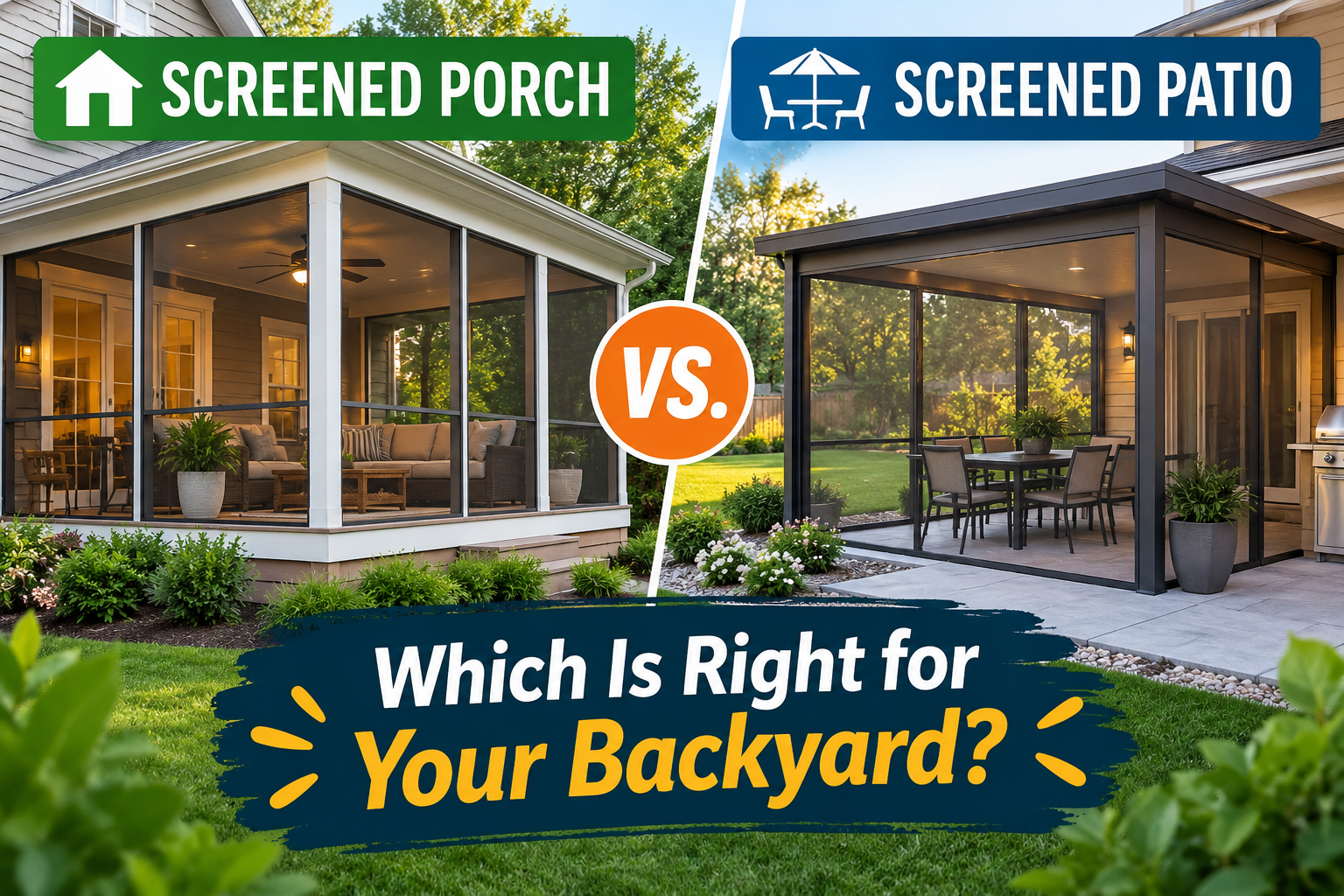 Screened Porch vs. Screened Patio